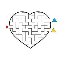 Labyrinth in the shape of a heart. Game for kids. Puzzle for children. Find the right way. Maze conundrum. Flat vector illustration isolated on white background.