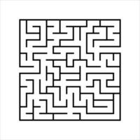 Abstract square maze. Game for kids. Puzzle for children. One entrances, one exit. Labyrinth conundrum. Simple flat vector illustration isolated on white background.