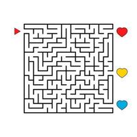 Abstract square maze. Game for kids. Puzzle for children. Find the right path. Labyrinth conundrum. Flat vector illustration isolated on white background.