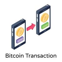 transacción y transferencia de bitcoin vector