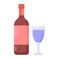 Wine Glass and Bear vector