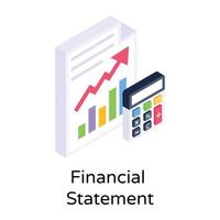 estado financiero e informe vector