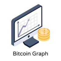Bitcoin Graph and Chart vector