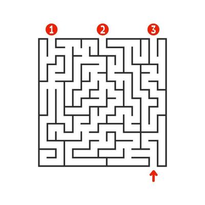 Abstract square maze. Game for kids. Puzzle for children. Find the right path. Labyrinth conundrum. Flat vector illustration isolated on white background.