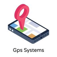 sistema gps y navegación móvil vector