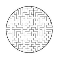 Abstract round maze. Game for kids and adults. Puzzle for children. Labyrinth conundrum. Flat vector illustration isolated on white background.