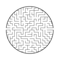 Abstract round maze. Game for kids and adults. Puzzle for children. Labyrinth conundrum. Flat vector illustration isolated on white background.