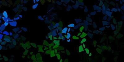 Dark blue, green vector template with abstract forms.
