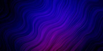 Dark Blue, Red vector background with curved lines.