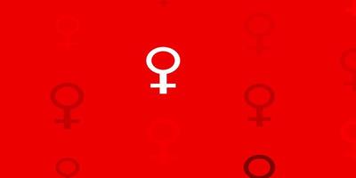 Light Red vector pattern with feminism elements.