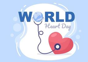 World Heart Day Illustration To Make People Aware The Importance Of Health, Care And Prevention Various Diseases vector