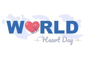 World Heart Day Illustration To Make People Aware The Importance Of Health, Care And Prevention Various Diseases vector