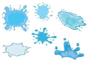 Set of Water Drop and Splash of Sparkling Blue Icon Illustration vector