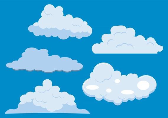 Set of Cloud Icon on a Blue Background For Additional to Your Design