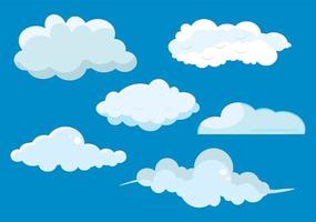 conjunto de icono de nube sobre un fondo azul para agregar más a su diseño vector
