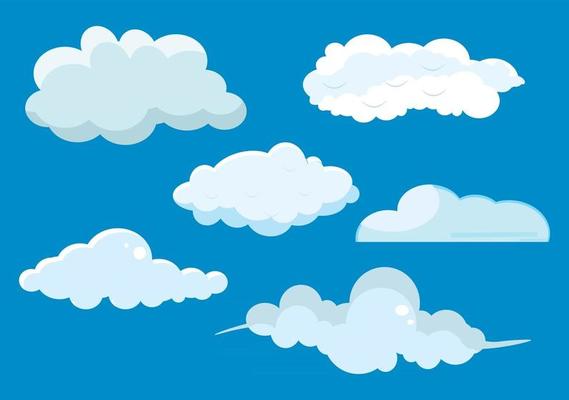 Set of Cloud Icon on a Blue Background For Additional to Your Design