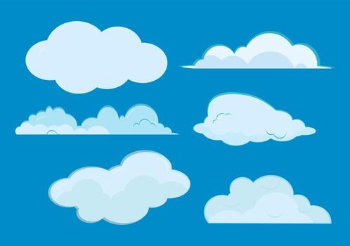 Set of Cloud Icon on a Blue Background For Additional to Your Design vector