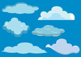 conjunto de icono de nube sobre un fondo azul para agregar más a su diseño vector