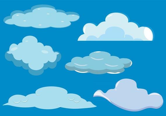 Set of Cloud Icon on a Blue Background For Additional to Your Design