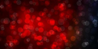 Dark Blue, Red vector background with circles.