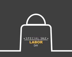 Happy Labor Day Sale Line Bag Template vector