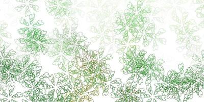 Light green, yellow vector abstract background with leaves.