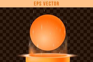 Conjunto de formas 3d eps vector color naranja resplandor sol objeto de forma