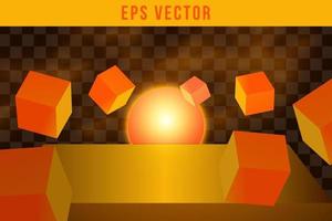 Set fire effect EPS Vector glow object illuminated isolated