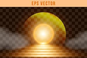 3D Shapes set eps vector orange colour glow sun shape object