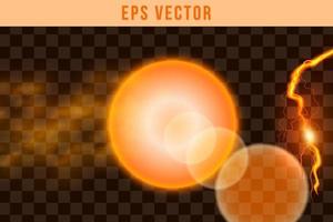 Conjunto de formas 3d eps vector color naranja resplandor sol objeto de forma