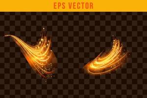 Set fire effect EPS Vector glow object illuminated isolated