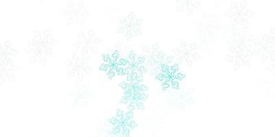 Light green vector doodle pattern with flowers.