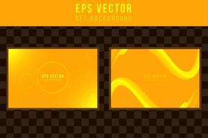 Set yellow background abstract orange monochrome editable design vector