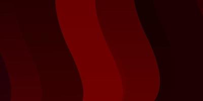 Dark Red vector background with curved lines.