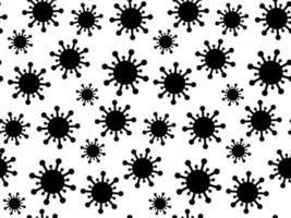 Seamless repeating pattern with influenza virus and coronavirus bacteria icon. Medical painful infection with germs. Abstract minimalistic modern wallpaper. Background vector illustration.