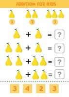 juego educativo de matemáticas para niños. Además para los niños. vector