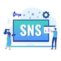 Flat illustration of  social networking service concept vector