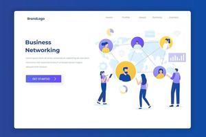 Business networking illustration landing page concept