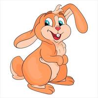 personaje animal conejo gracioso en estilo de dibujos animados vector
