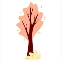 Abstract autumn tree. Ornamental plant. Cartoon style. vector