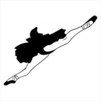 ballet. piernas de bailarina en tutú y punta. silueta. vector