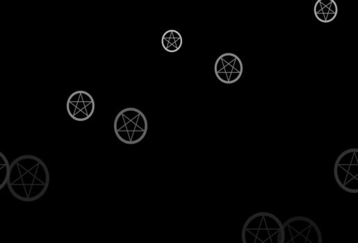 patrón de vector gris oscuro con elementos mágicos.