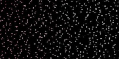 Dark Red vector pattern with abstract stars.