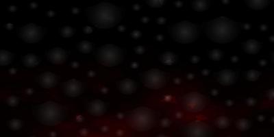 Dark Red vector template with neon stars.