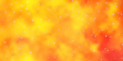 Dark Yellow vector background with small and big stars.