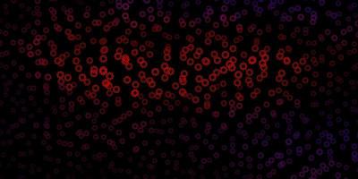 Dark blue, red vector background with spots.