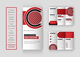 Business tri-fold brochure template design vector