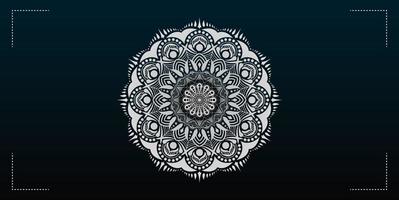 Luxury ornamental mandala design background with silver color vector