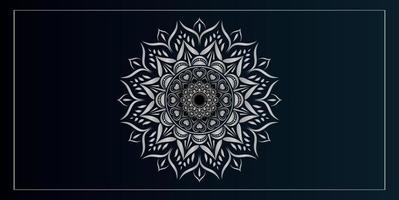 Luxury ornamental mandala design background with silver color vector