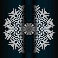 Luxury ornamental mandala design background with silver color vector